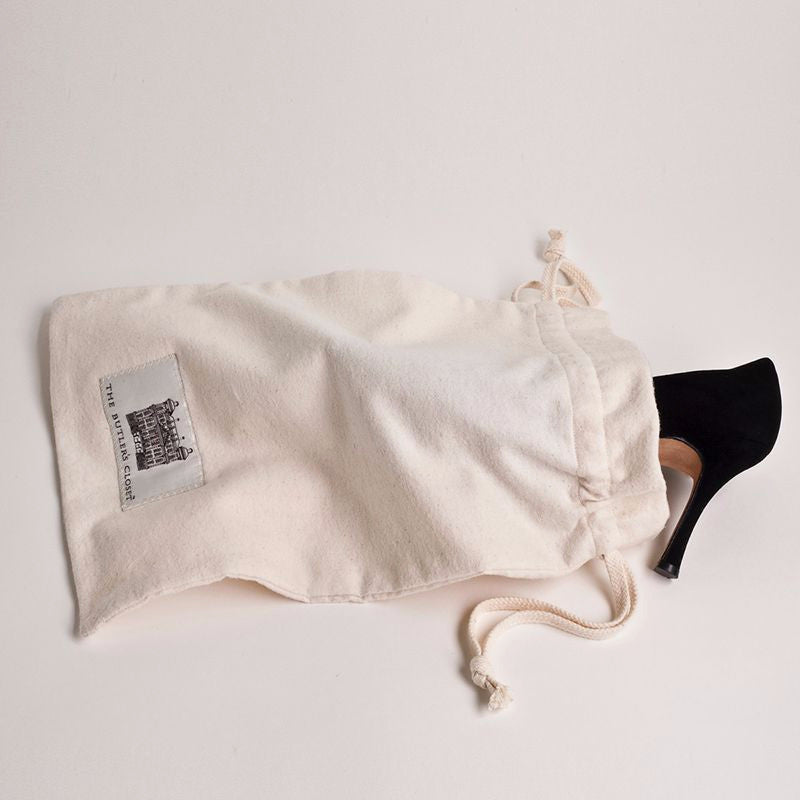 Luxury Flannel Shoe Bag With A Black Woman Shoe Inside