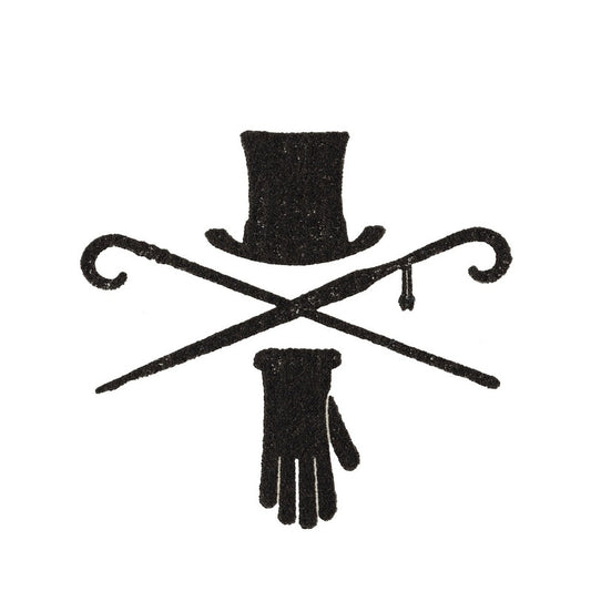 Illustration With Top Hat, Cane, Umbrella And Glove
