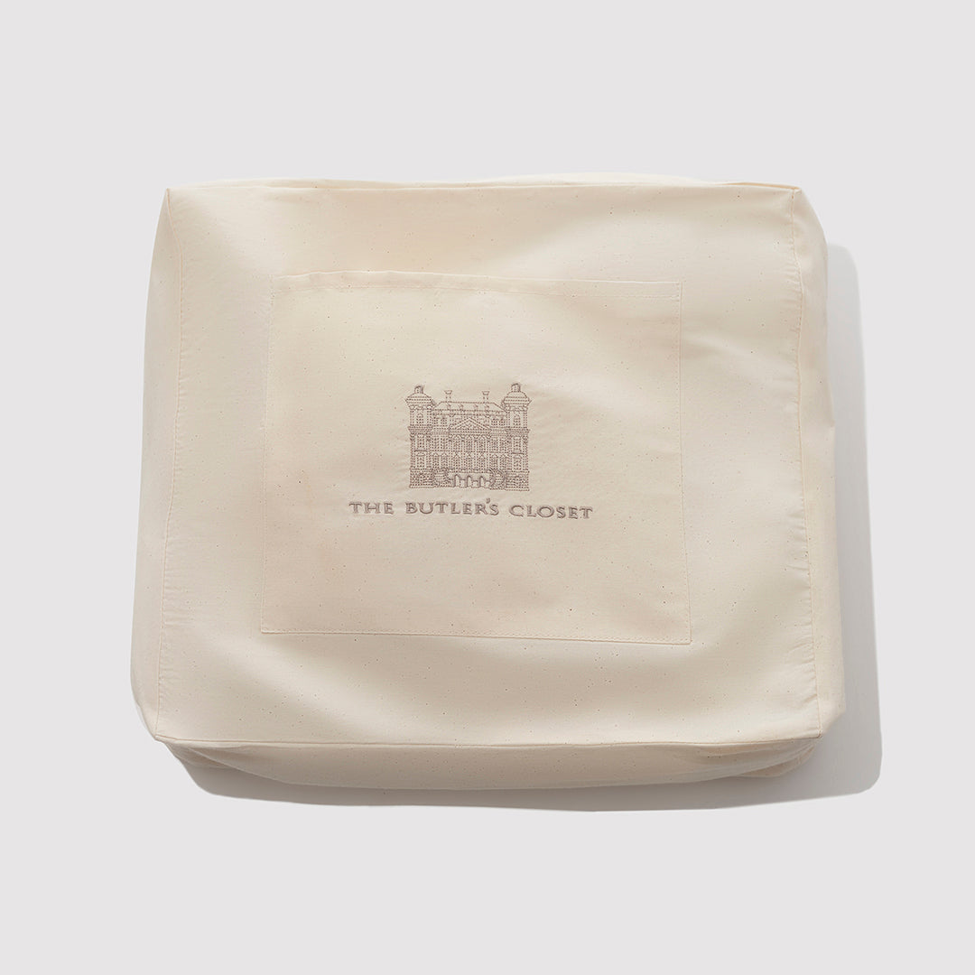 A Close Up Of A Cotton Garment Bag
