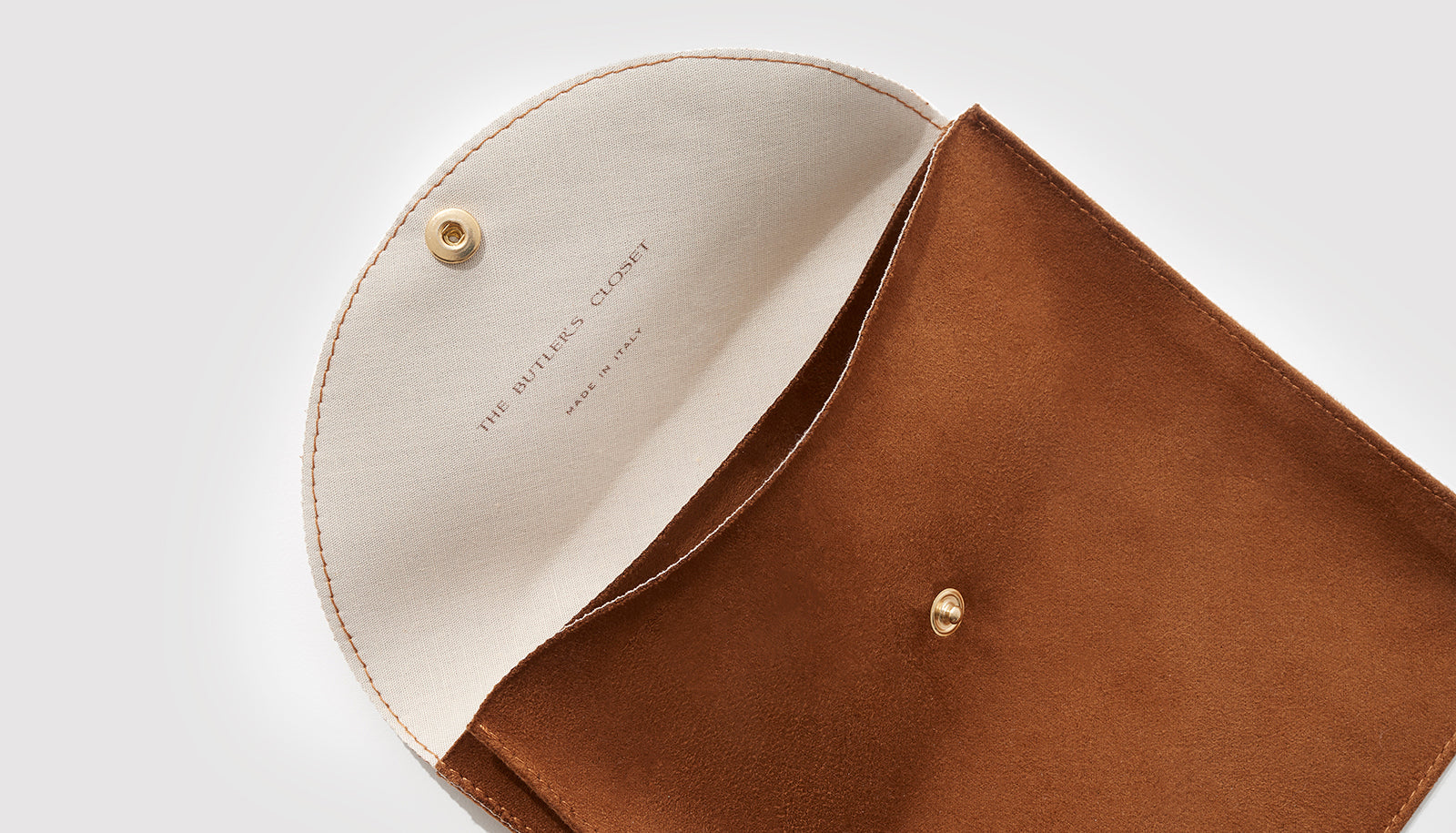 Open Jewelry Pouch stamped with The Butler's Closet